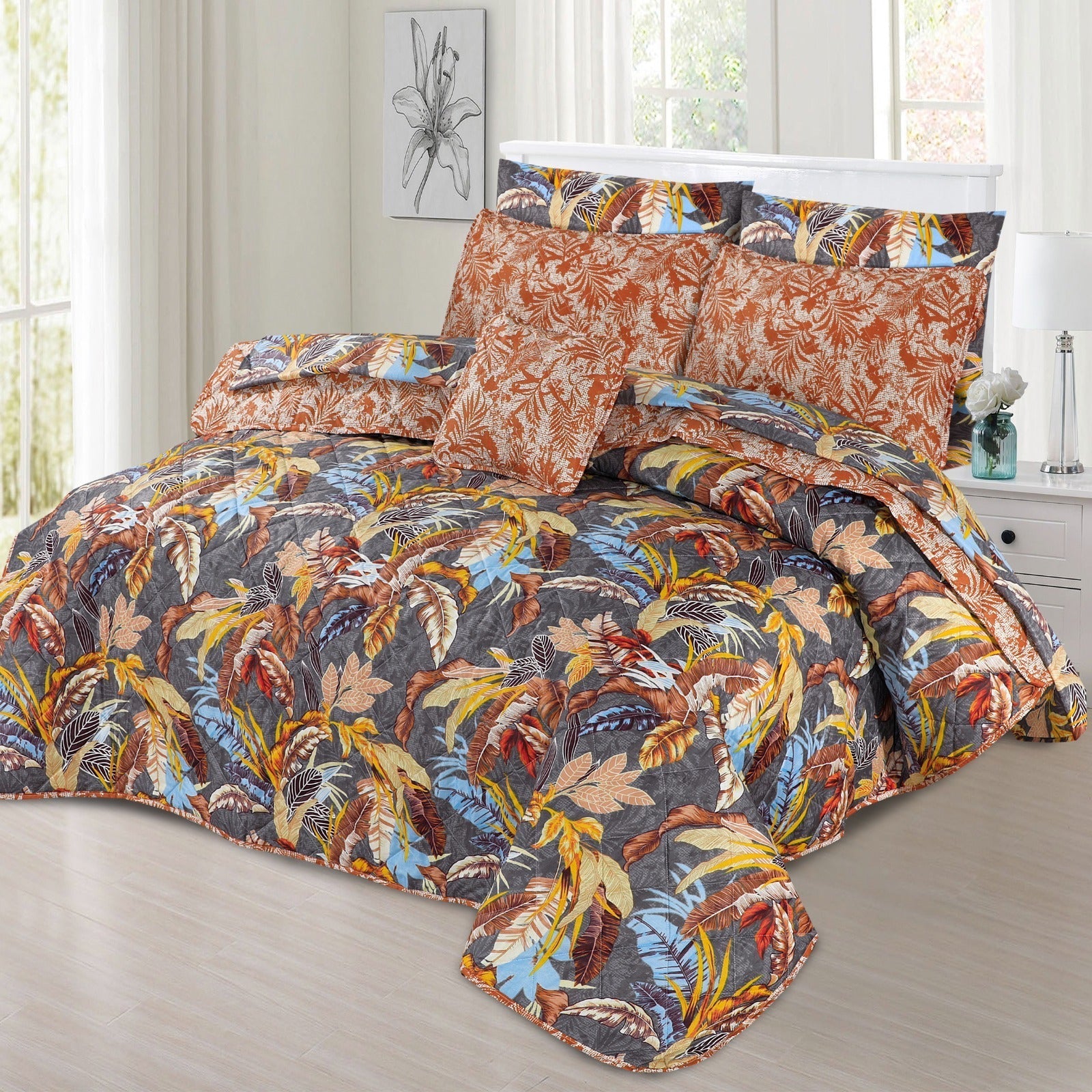 7 Pcs Comforter Set King Size Design KCC 003