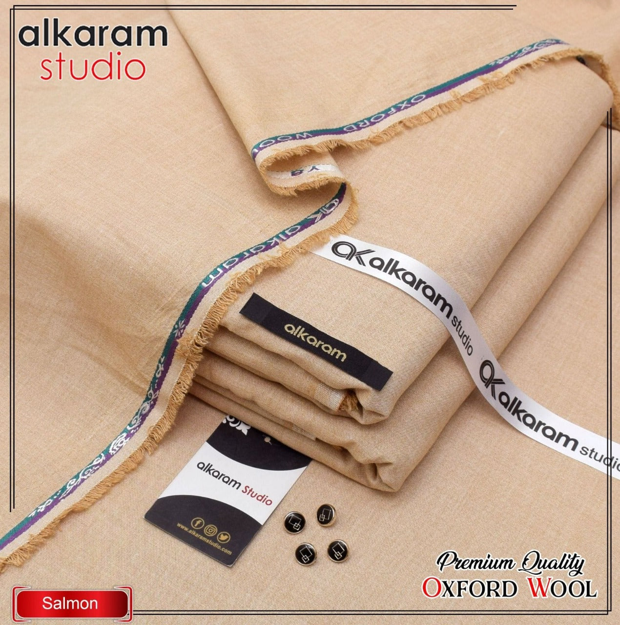 Alkaram Winter Unstitch Premium – Soft Pashmina Wool Fabric AKW 548