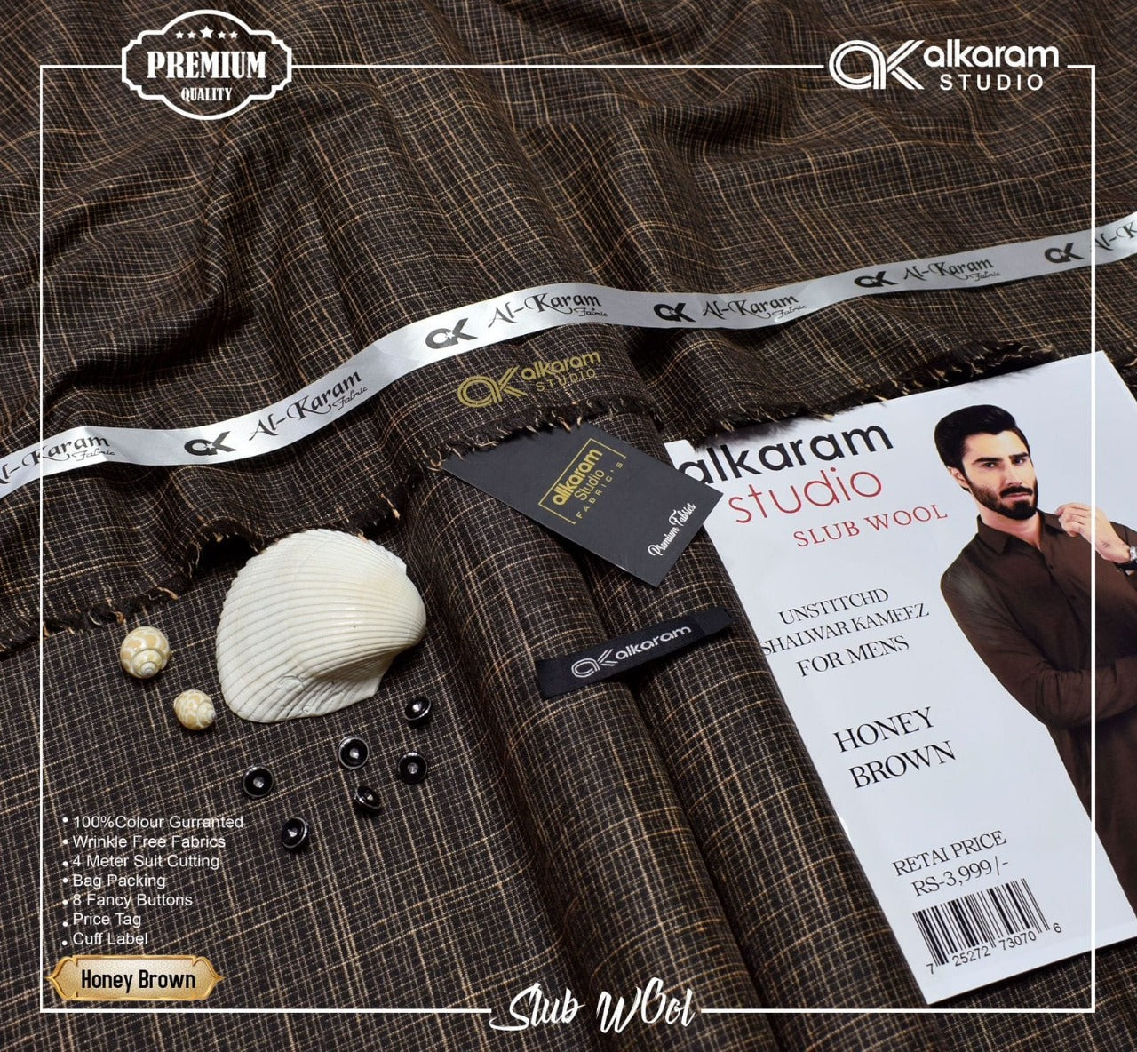 Alkaram Winter Unstitch Premium – Soft Pashmina Wool Fabric AKW 568