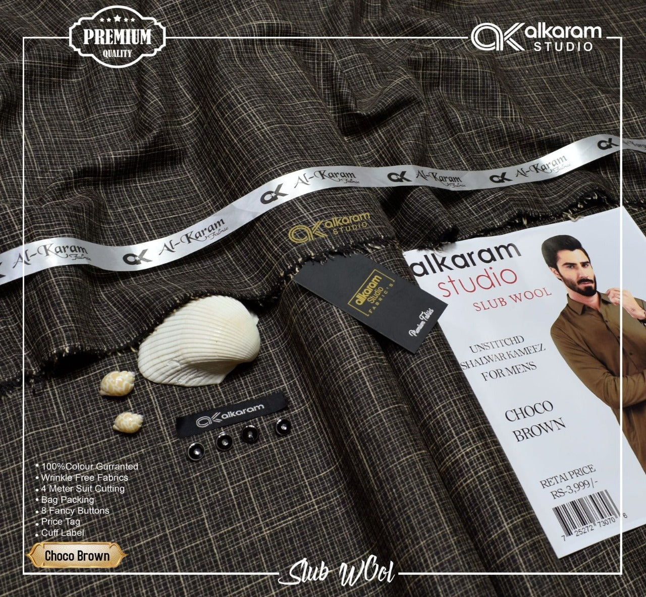 Alkaram Winter Unstitch Premium – Soft Pashmina Wool Fabric AKW 576