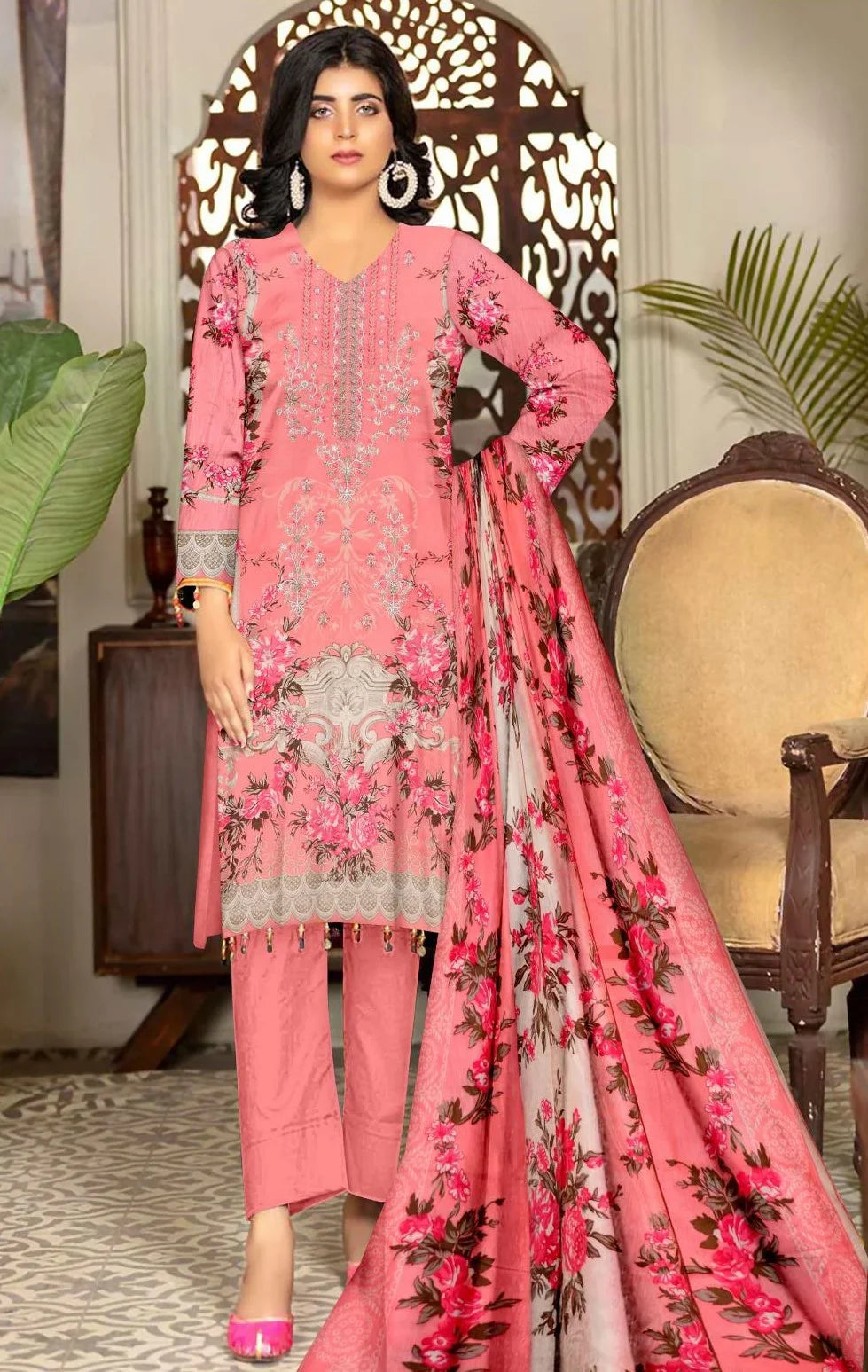 Eid special 3pc emb lawn  ES 521