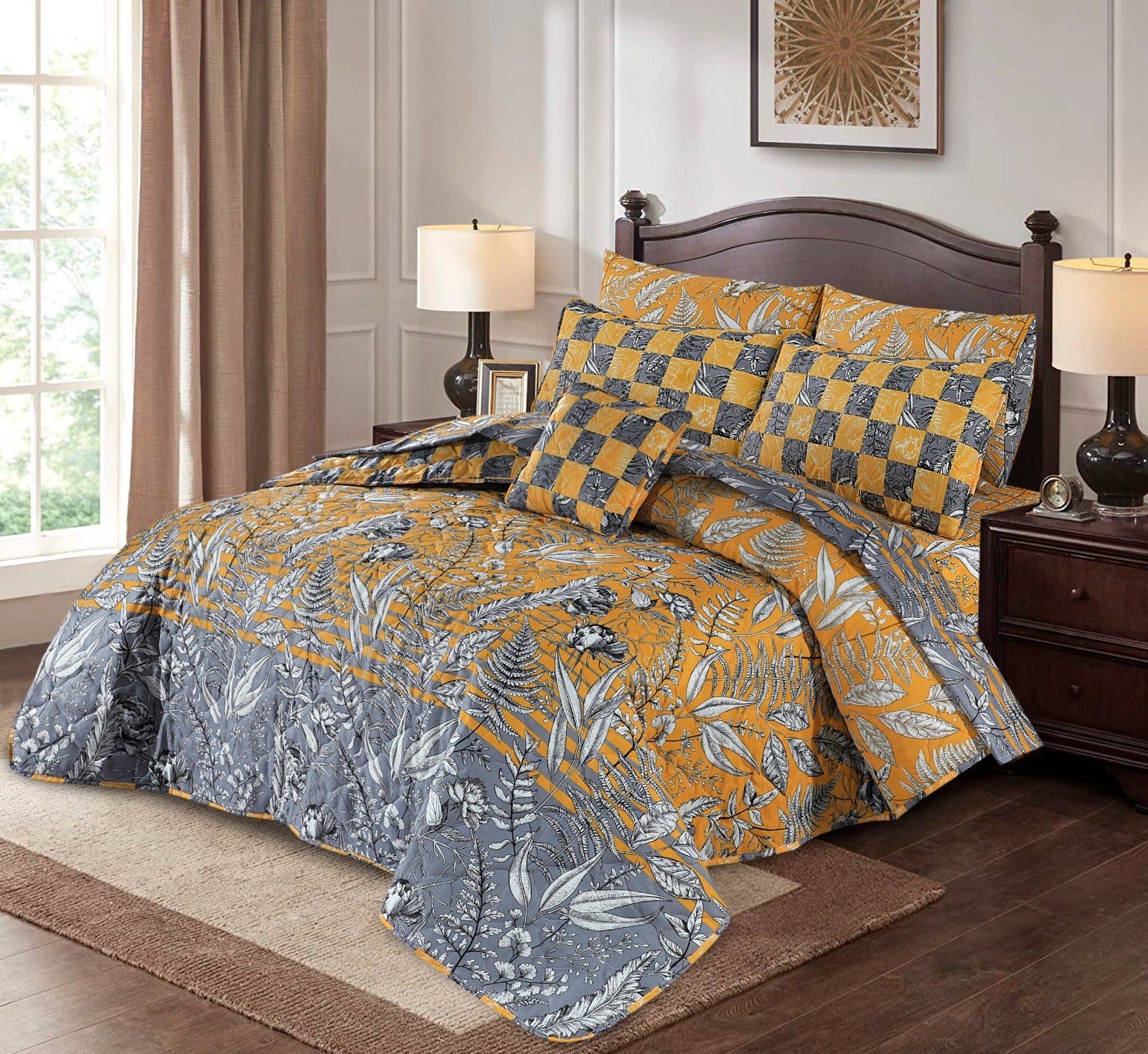 7 Pcs Comforter Set King Size Design KCC 043