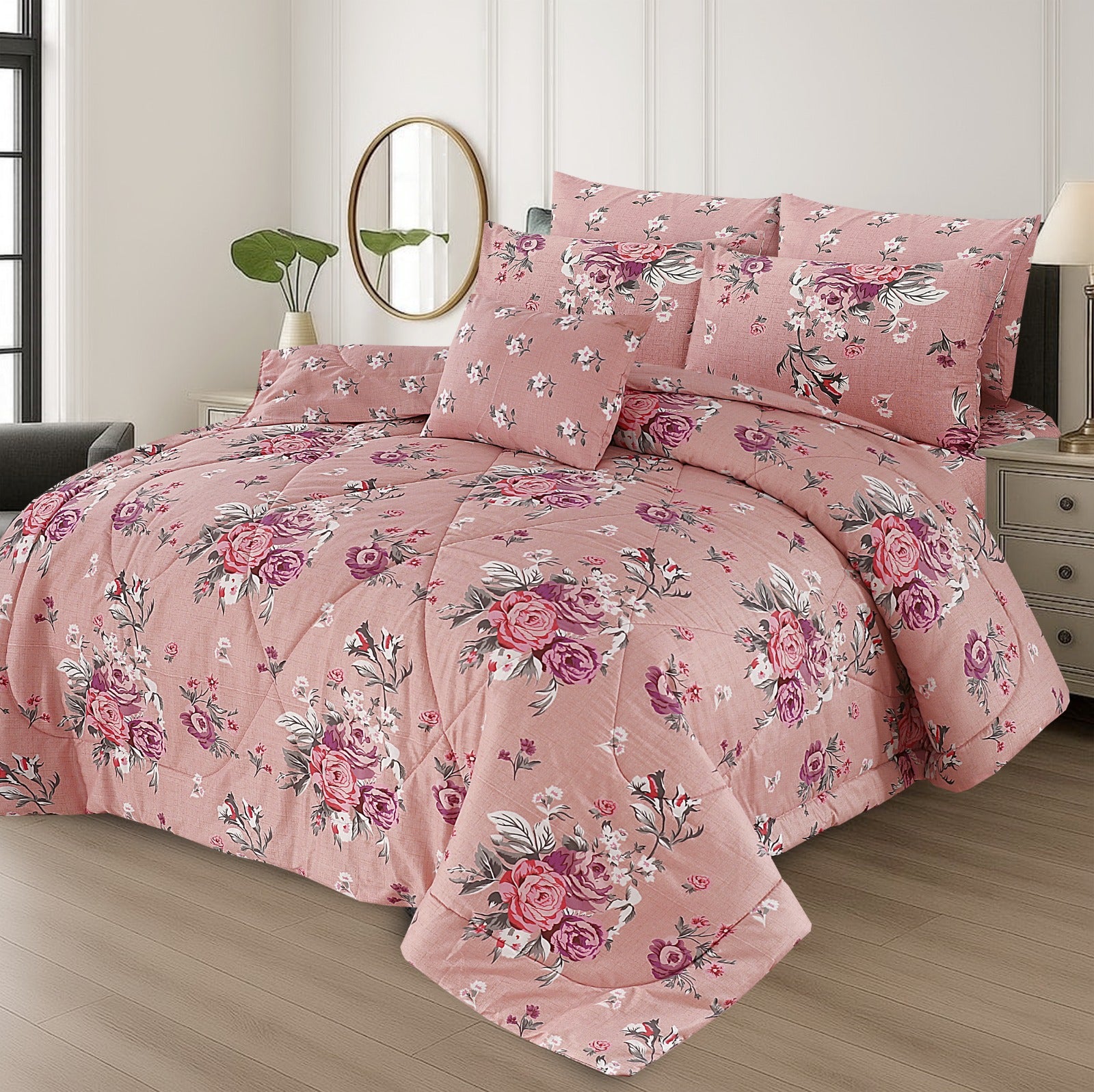 7 Pcs Comforter Set King Size Design KCC 013