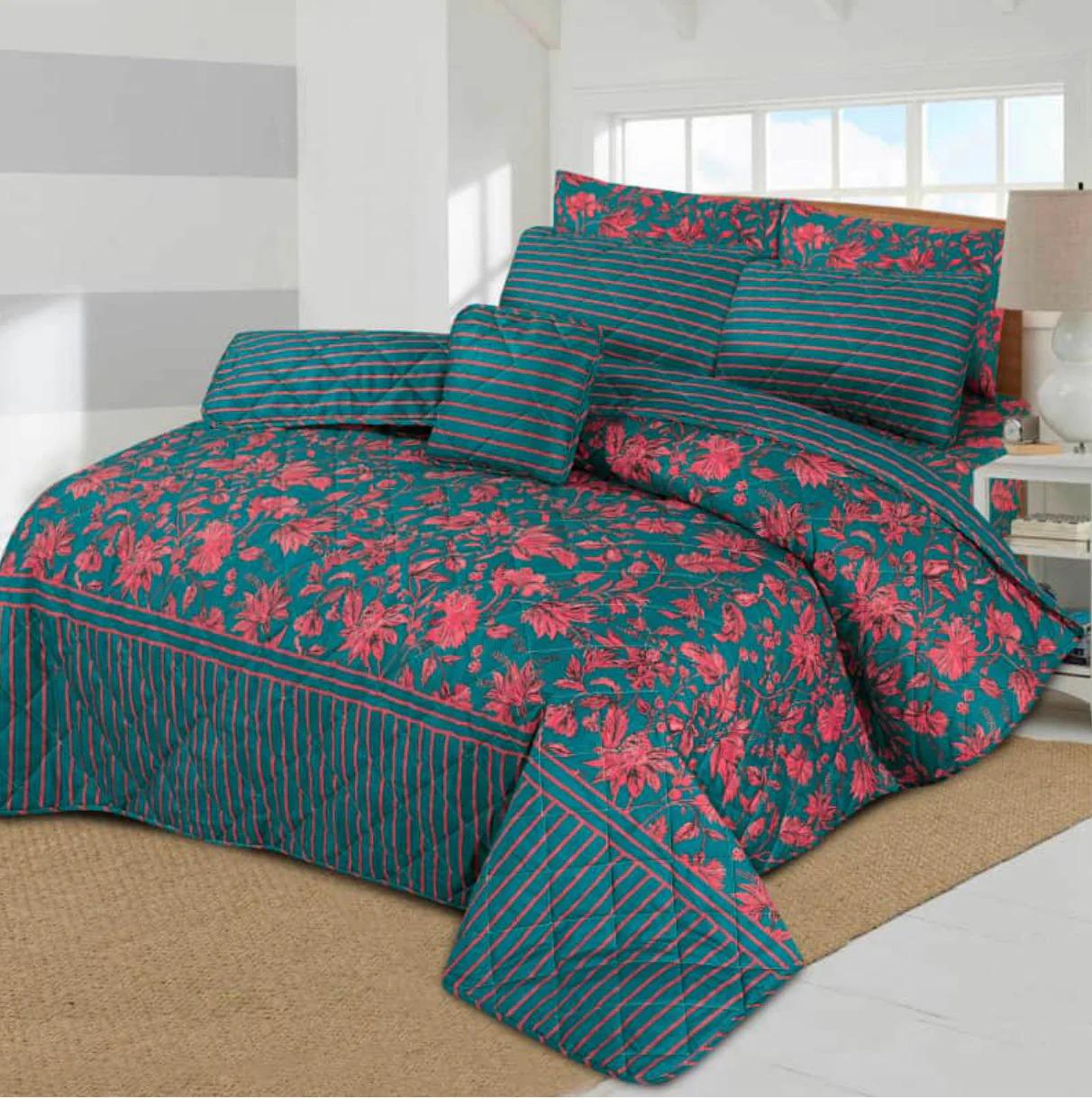 7 Pcs Comforter Set King Size Design KCC 054