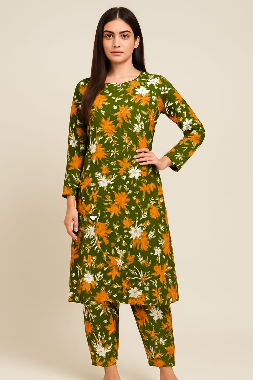 2 Pcs Unstitched Digital Print Suit AKS-061