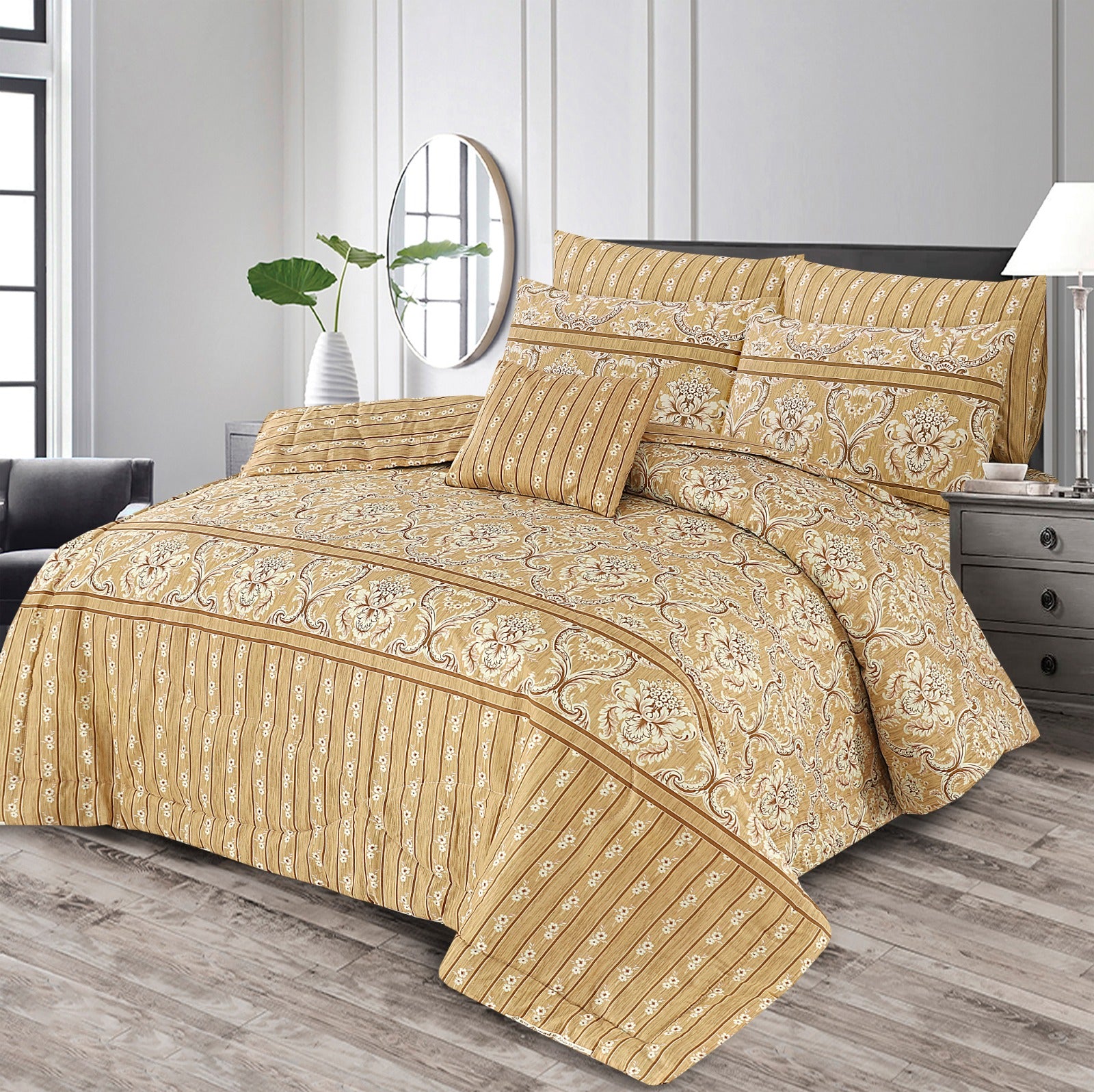 7 Pcs Comforter Set King Size Design KCC 049