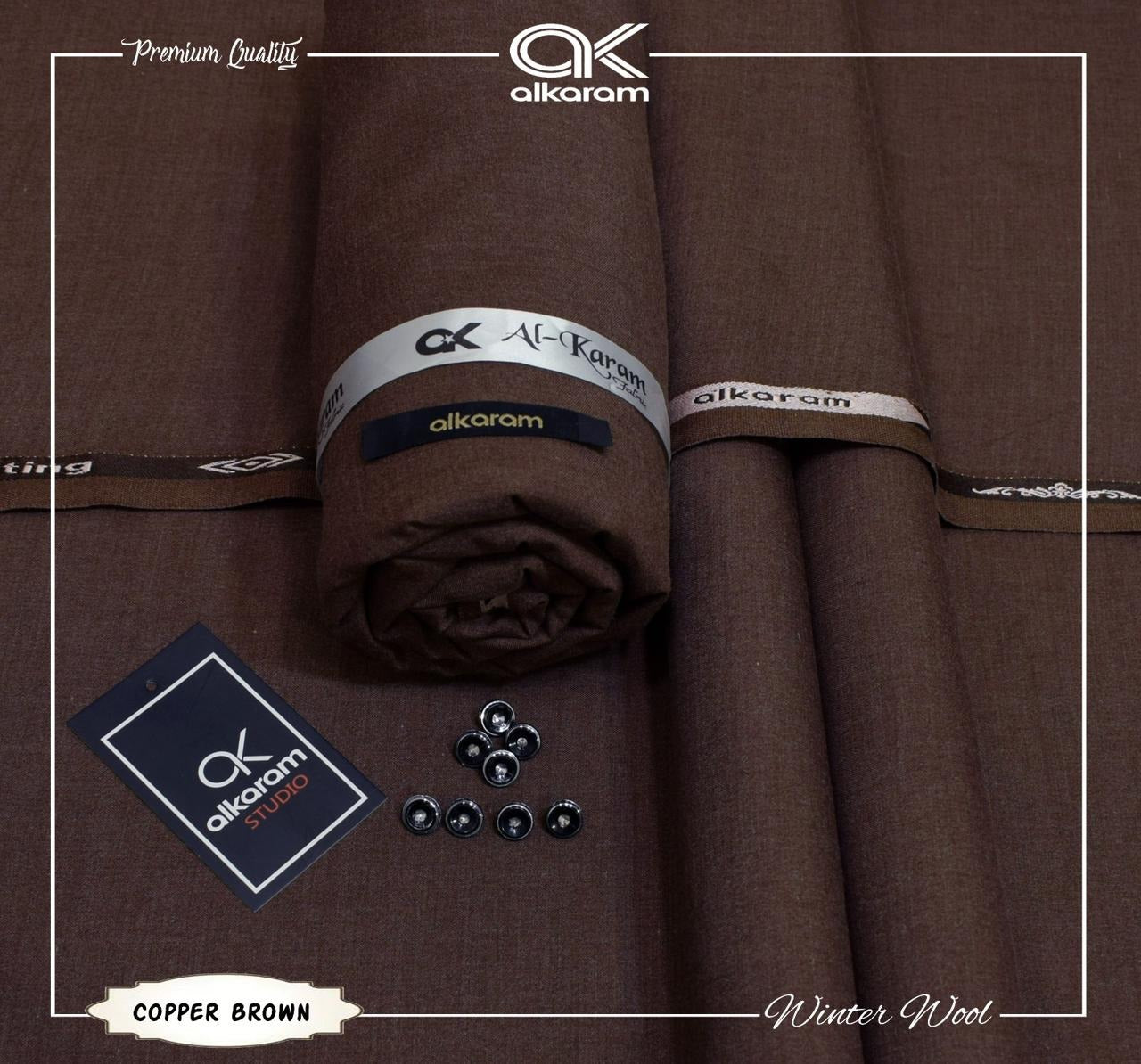 Alkaram Winter Unstitch Premium – Soft Pashmina Wool Fabric AKW 504