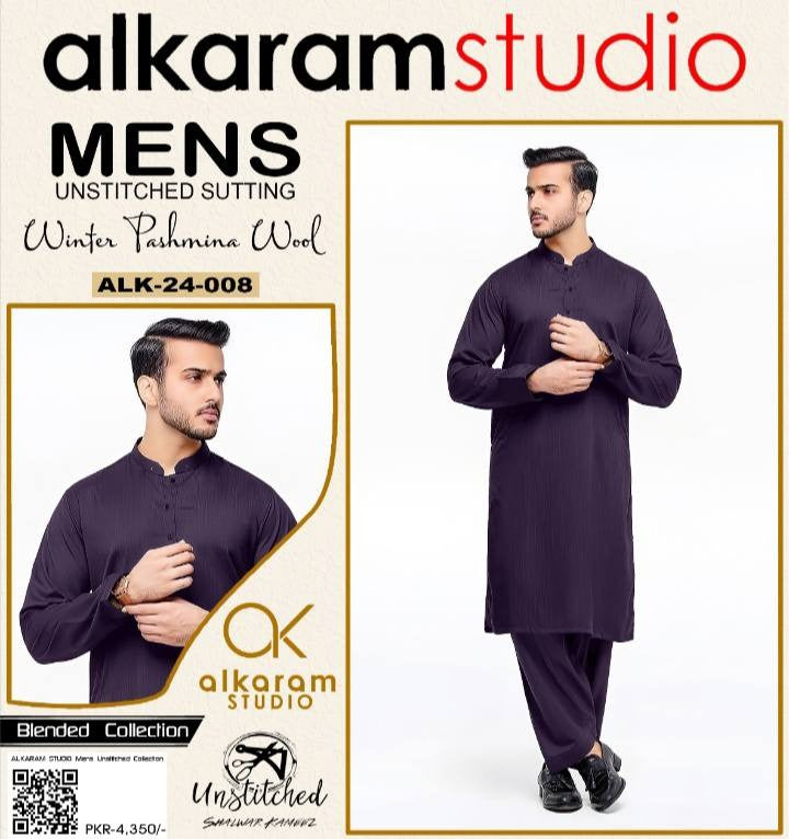 Alkaram Winter Unstitch Premium – Soft Pashmina Wool Fabric AKW 518