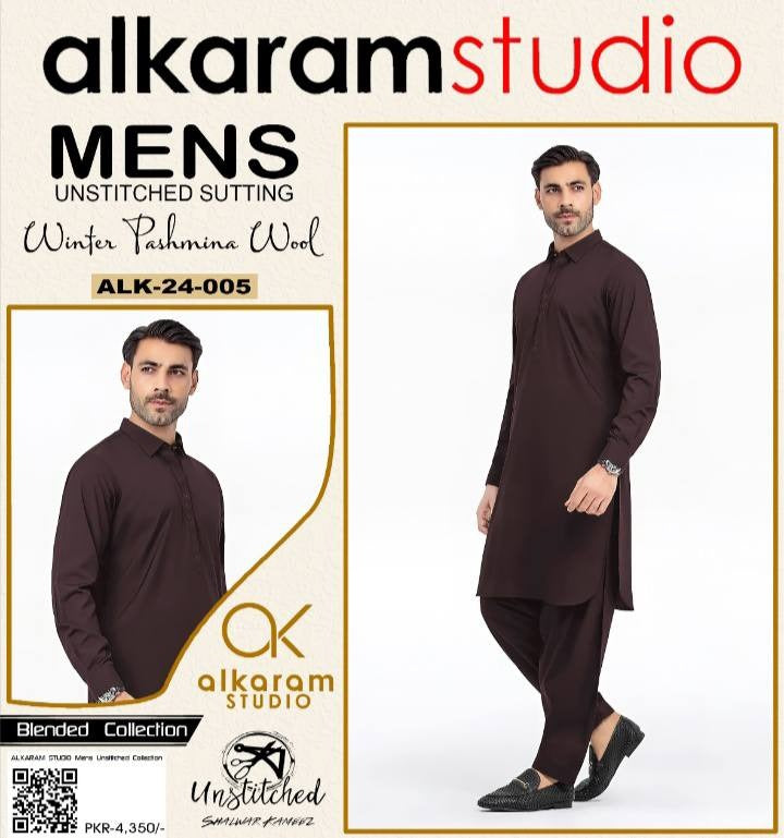 Alkaram Winter Unstitch Premium – Soft Pashmina Wool Fabric AKW 510