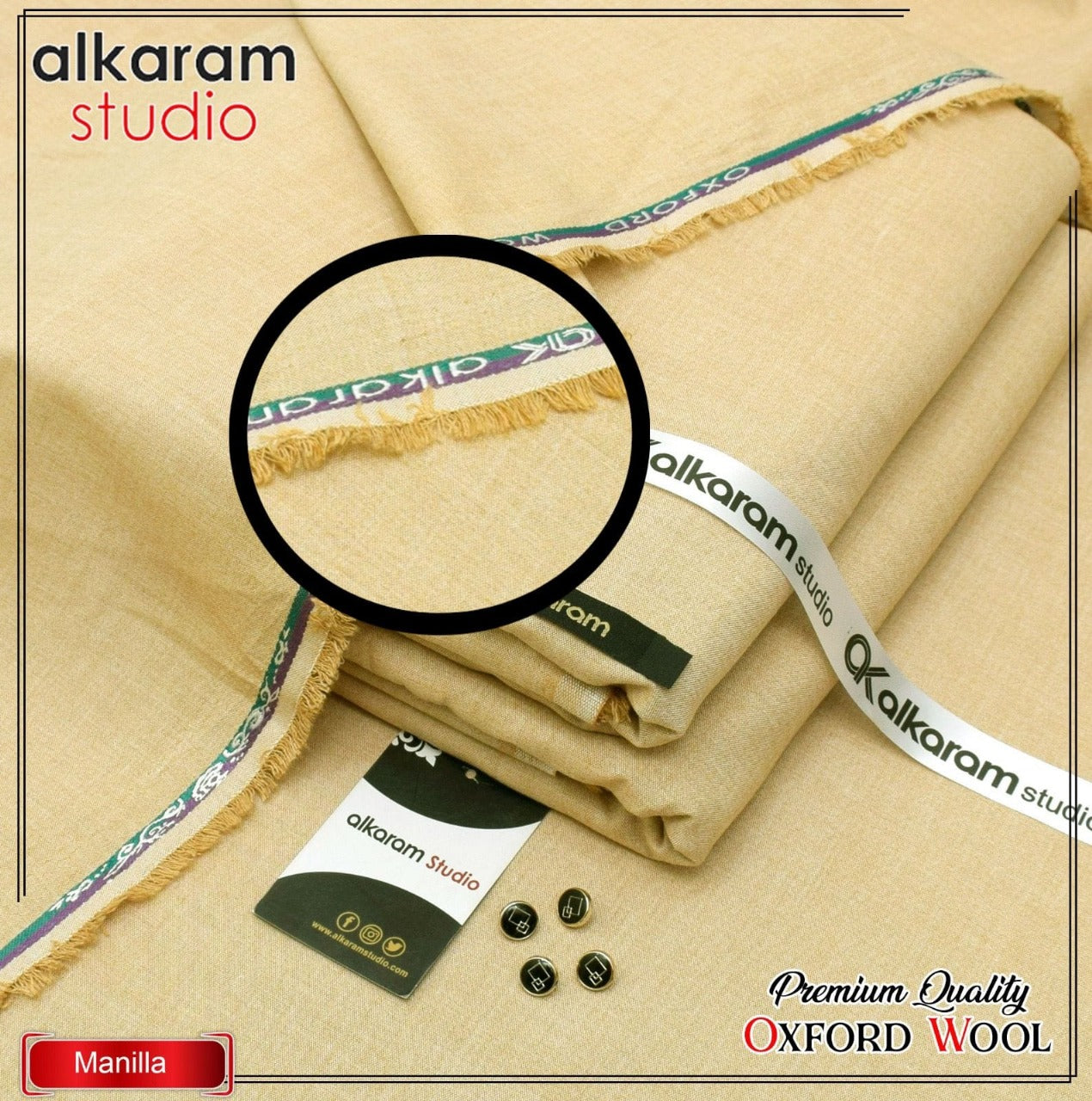 Alkaram Winter Unstitch Premium – Soft Pashmina Wool Fabric AKW 580