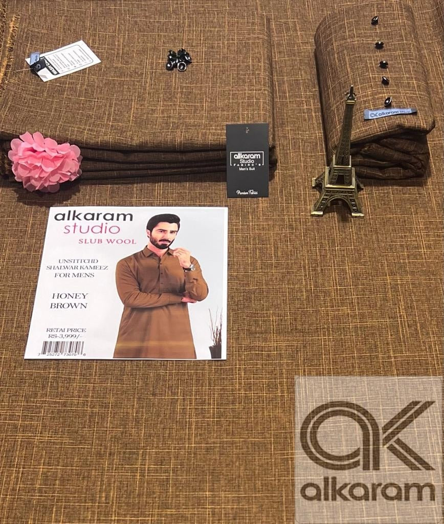 Alkaram Winter Unstitch Premium – Soft Pashmina Wool Fabric AKW 587