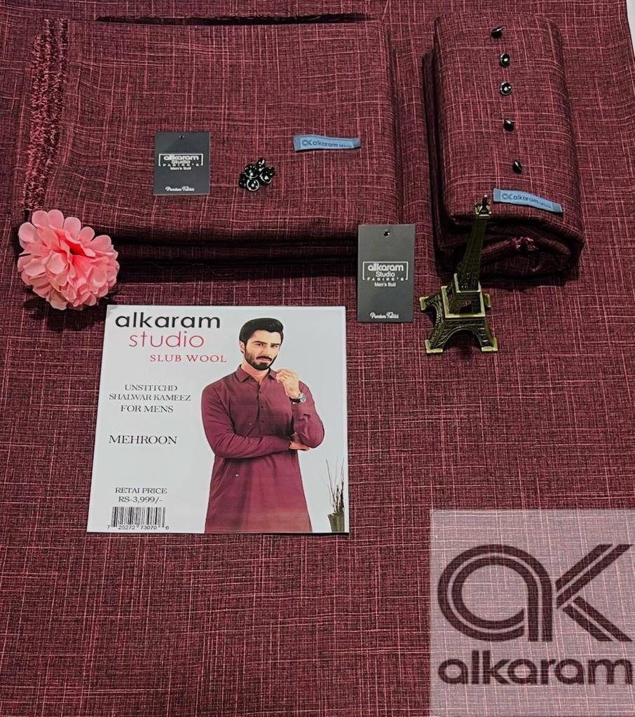 Alkaram Winter Unstitch Premium – Soft Pashmina Wool Fabric AKW 588