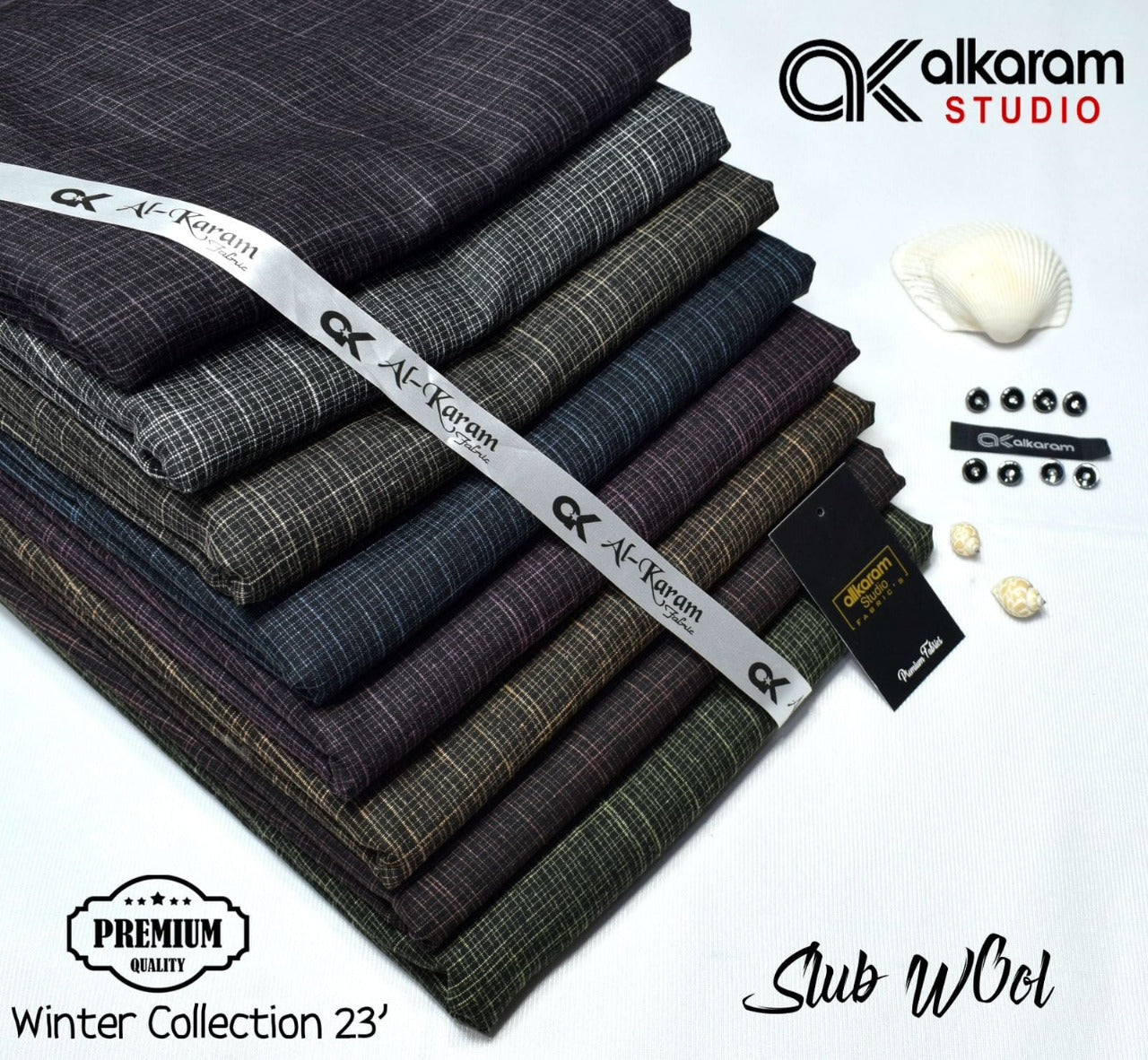 Alkaram Winter Unstitch Premium – Soft Pashmina Wool Fabric AKW 562