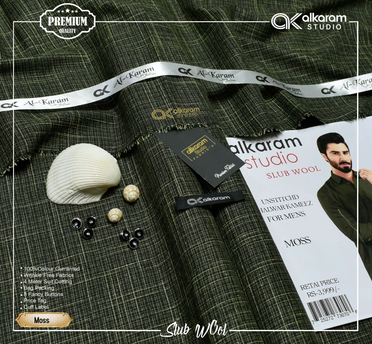 Alkaram Winter Unstitch Premium – Soft Pashmina Wool Fabric AKW 572